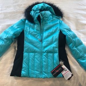 Aqua, removable hood winter coat